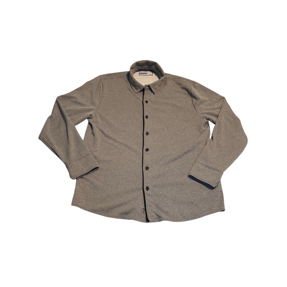 Twillory Athleisure Shirt Mens Large Gray Performance Button Down